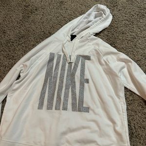 White glitter Nike hoodie